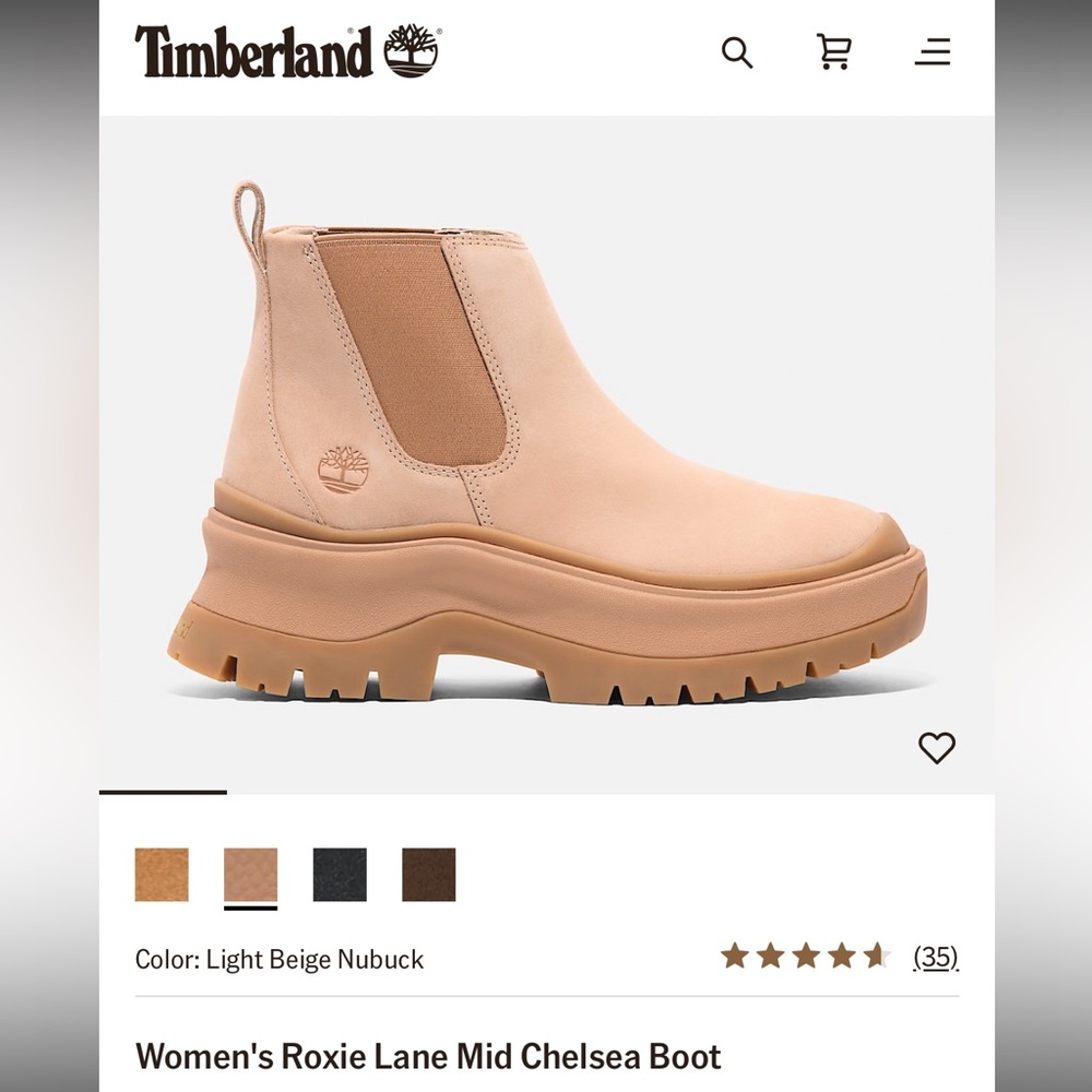 Timberland Women's Roxie Lane Mid Chelsea Boot - Light Beige Nubuck